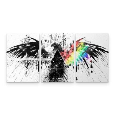 Imagem de Quadro Pink Floyd Rock Dark Side Águia 3 Telas - Loja Wall Frame