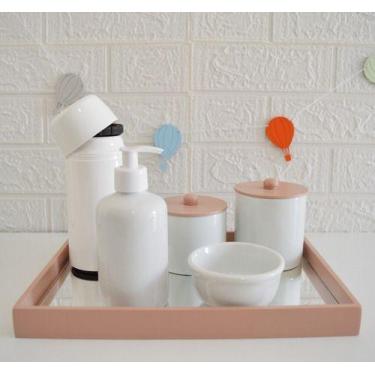 Imagem de Kit Higiene Bebê Porcelanas Gel Mini Térmica Banho Quarto K063 - Ciran