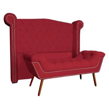 Imagem de Kit Cabeceira E Recamier Ruby Luxo Para Cama Boxa Casal Queen - Suede 