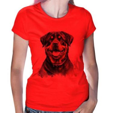 Imagem de Baby Look Cachorro Rottweiler - Foca na Moda, Vermelho, P