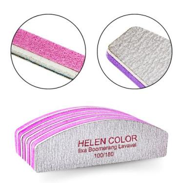 Imagem de Kit 20 Mini Lixa Bumerangue 2 Lados Pequena Polidora Lavável Gramatura