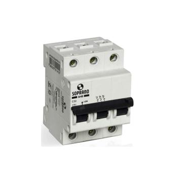 Imagem de Disjuntor Din Tripolar 50A- Curva C Soprano