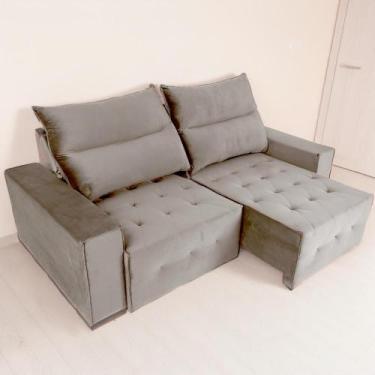 Imagem de Sofá Retrátil Reclinável Coimbra 2,50m Veludo Cappuccino D28 - SofásWe