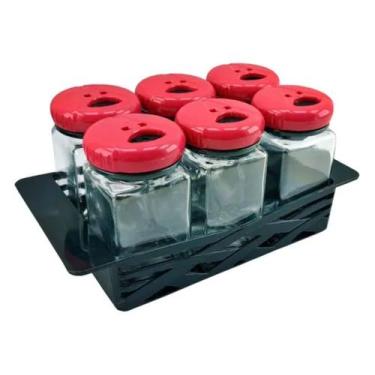 Imagem de Jogo com 6 porta condimento 160ml pink - casambiente - FORT SOLUTIONS