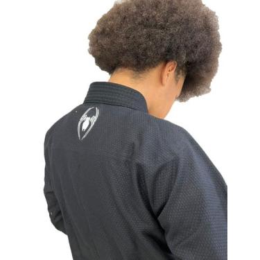 Imagem de Kimono Jiu Jitsu Trançado Médio Adulto Marca Aranha, Preto, A1- 1,55 a