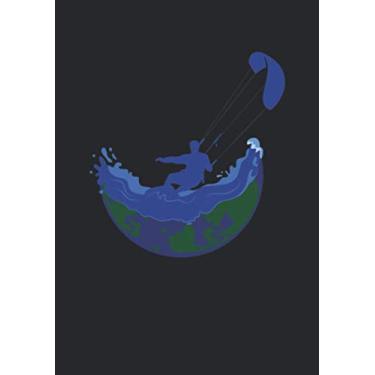 Imagem de Notizbuch A5 kariert mit Softcover Design: Kite the World Kitesurfer Design Kitesurf Surf Kite Kitekurs: 120 karierte DIN A5 Seiten