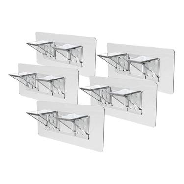 Imagem de ＫＬＫＣＭＳ 5x clipes de prateleira de armário de bloqueio forte partição holdes pino pegajoso prateleira suporte estacas para ripa camada móveis estante