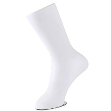 Imagem de KiBcsLic Suporte de exibição de pés de manequim de meia infantil, suporte para pés com base, modelo de exibição de meias, modelo de pé humano para meias, lojas , White H 24cm