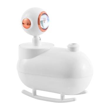 Imagem de UxicRuya Umidificador de ar de mesa, umidificador de névoa, capacidade do tanque de água de 300 ml, umidificador de gotejamento de água de baixo ruído, Branco
