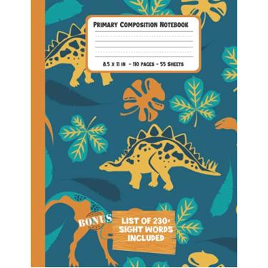 Imagem de Primary Composition Notebook: Cute Dinosaur Draw And Write Primary Story Journal | A Primary Journal Grades K-2 Book With 110 Pages Of Dotted Midline ... Handwriting Practice Notebook For Kids