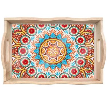 Imagem de DIY Diamond Art Tray with Handle 5D Diamond Art Painting Plate Creative Design Handmade Wooden Tray 13.8x9.6 Inches (J2)