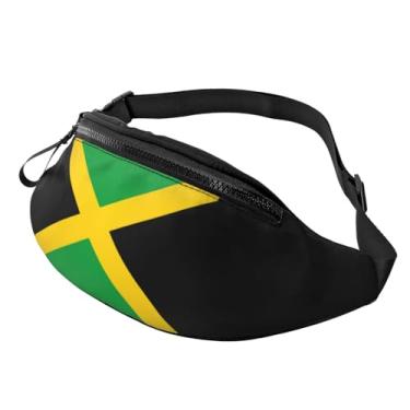 Imagem de Pochete com bandeira dos EUA, bolsa de cintura transversal para homens e mulheres. Bolsa de cinto para viagens, caminhadas, corridas, pesca., Bandeira da Jamaica, One Size