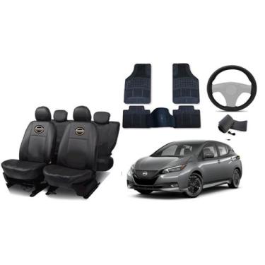 Imagem de Kit de Capa de Couro Leaf 16-23 + Tapete + Capa de Volante Original - 