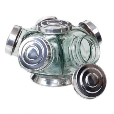 Imagem de Baleiro Alumínio Médio Vidro 29Cm Girátório 2500Ml - Reidosbaleiros