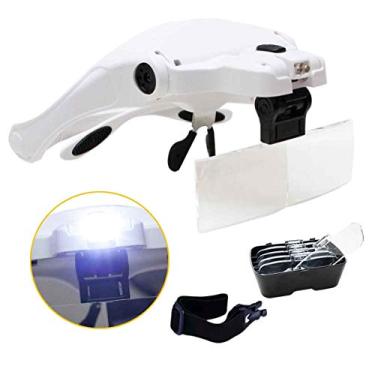 Imagem de Óculos Lupa 5 Lentes Luz LED Cabeça Costura Reparos