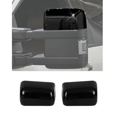 Imagem de Tampa do espelho de meio reboque para porta externa para Ford F250 F350 F450 F550 LH e RH 2008-2016 Capa de espelho retrovisor superior de meia porta retrovisor, preta
