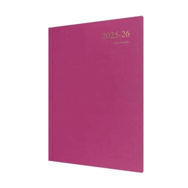 Imagem de Collins Agenda "Essentials" de 12 meses de meio/ano acadêmico, julho de 2025 a julho de 2026 Diário de compromissos semanais, capa dura A4, rosa escuro