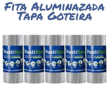 Imagem de Tapa Goteira Fita Autoadesiva aluminizada 15cm x 10m - Dplastic, 5 Uni