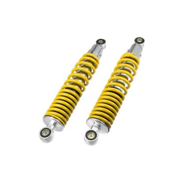 Imagem de REPAIROCK Amortecedor de suspensão traseira de motocicleta durável ajuste 310 mm para 50cc 70cc 90cc 125c maioria das motocicletas ATV ciclomotores motos sujeira bicicleta de corrida metal amarelo 1