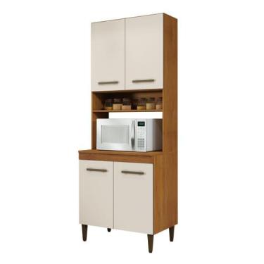 Imagem de Paneleiro 4 Portas 2 Nichos Atenas Kaiki Móveis, Nature/Off, 41 kg