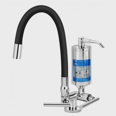 Imagem de Torneira Cozinha Mesa com Filtro Abs Volta Bica Articulável Omega C61 Preto