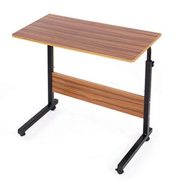 Imagem de Mesa portátil removível para laptop, cama, mesa para notebook, mesa de cabeceira, sofá-cama, ajustável, mesa de computador portátil com rodas 80 x 40 cm