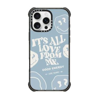 Imagem de CASETiFY Capa Ultra Impact para iPhone 16 Pro Max [Strong Slim / 3,5 m 5X Militray Grade Drop Protection/Compatível com Magsafe] - It's All Love from Me - Preto Transparente