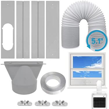 Imagem de Coolaihan Kit de janela de ar condicionado portátil com mangueira de exaustão de 13 cm vedação universal para janelas deslizantes ou verticais