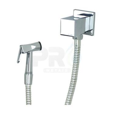 Imagem de Ducha Higiênica Quadrada Metal 1/4 De Volta Luxo Cromada Cód. 5060 - P