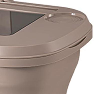 Imagem de Cesta de piquenique de 18 L, caixa de armazenamento dobrável para acampamento com mesa de bandeja, alça portátil, grande capacidade para bebidas de comida de vinho, recesso circular para telefone (cor