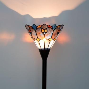 Imagem de Blivuself Luminária De Chão Tiffany Torchiere Com Vitral, Estilo Tiffany, Luminária De Canto De 61 Polegadas, Luminária De Leitura De Chão Antiga Feita À Mão (Lâmpada Inclusa)