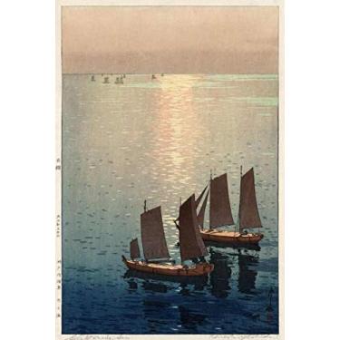 Imagem de Hikaru umi de Hiroshi Yoshida - 30x44 - Tela Canvas Para Quadro