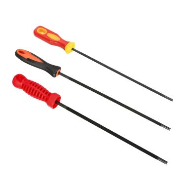 Imagem de Halbeira Lixa de corrente de motosserra de 3 peças com alça diferente, 5/32, 7/32, 3/16 polegadas, afiador de motosserra de aço, conjunto de arquivos de afiação de corrente de motosserra redonda