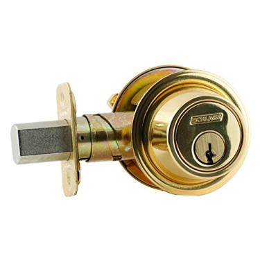 Imagem de Schlage Fechadura de fechadura B562P 605 C Keyway Series B500 grau 2, função de cilindro duplo, chave C, acabamento em latão brilhante