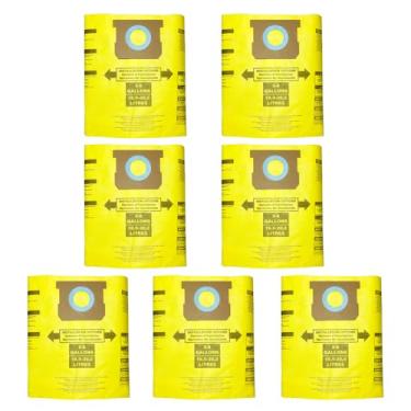 Imagem de 7 pacotes VF2004 Tipo H #90671 9067100 9067133, Tipo E #90661 9066100 9066133, VHBS VDBS Sacos de filtro descartáveis amarelos para coleta a vácuo (camadas duplas) compatíveis com Shop Vac 5-8 galões