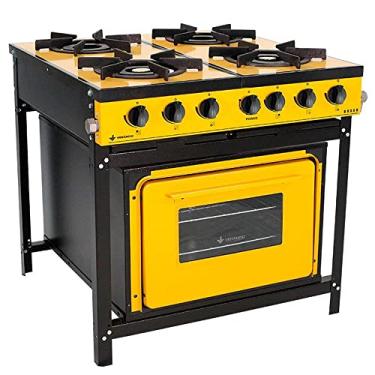 Imagem de Fogão Industrial 4 Bocas Com Forno Linha Bravo Amarelo - Venâncio Br4bfam