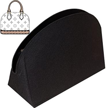 Imagem de Soyizom Bolsa organizadora de feltro para bolsa de mão serve para LV Alma BB PM organizador de bolsa feminina forro bolsa de mão (P, preto)