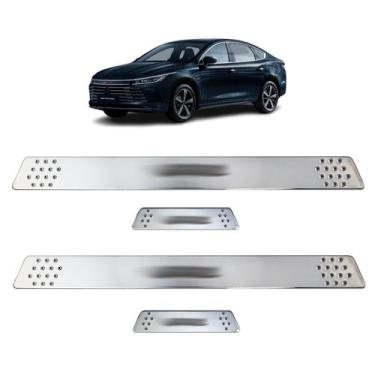 Imagem de Aplique Soleira Cromado Escovado 4 Portas Personalizada para BYD King 