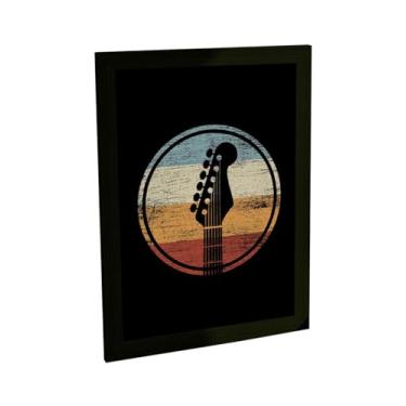 Imagem de Quadro Decorativo Guitarra Ilustração Retro Banda Musica Decoração Poster Quarto Sala