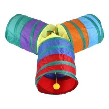 Imagem de Brinquedo Interativo Labirinto Túnel Pet Cães E Gatos Formato Y Colori