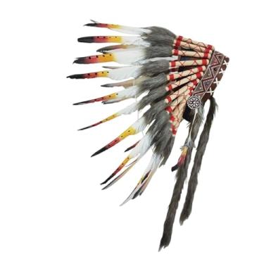 Imagem de YIJU Chapéu indígena para chefe americano, chapéu nativo indiano para festival de Halloween