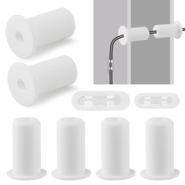 Imagem de Hogurin Kit de roteamento de cabos de 6 peças compatível com Starlin-k, acessórios de bucha de passagem de cabo de parede de 3/10.2 cm com fixadores de fio, bucha de cabo Ethernet para proteger cabos