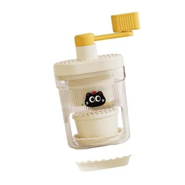Imagem de YWJLQH de gelo manual, máquina de raspadinha para fazer smoothies, raspadinha de gelo para bar e restaurante em casa, Branco E Amarelo