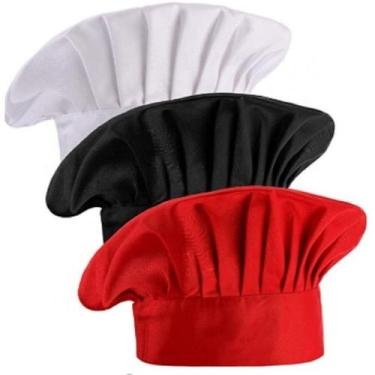 Imagem de Touca de Cozinha Profissional Chefe Confeiteiro Confortável e Reguláve