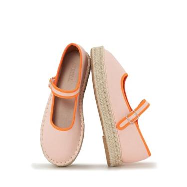 Imagem de ATBELL Sapatilhas femininas Mary Jane com alpargatas de tecido e alpargatas de lona, rosa, 40