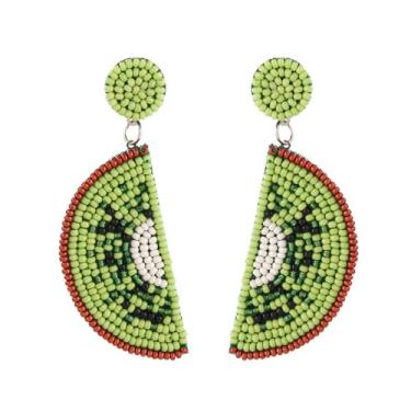 Imagem de Lindos brincos de frutas com contas de morango laranja modernos feitos à mão brincos pendentes boêmios declaração fruta verão praia férias joias para mulheres, Liga de aço, Sem pedra preciosa