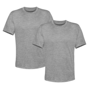 Imagem de Kit 2 Camiseta Masculina Lisa Algodão Qualidade - Basic Fashion, GG, C