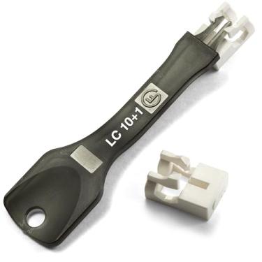 Imagem de NTW NL-LCPBK10-WH Bloqueio de rede LC porta/bloqueador de poeira com ferramenta de remoção preta, branco, 10 + 1 chave