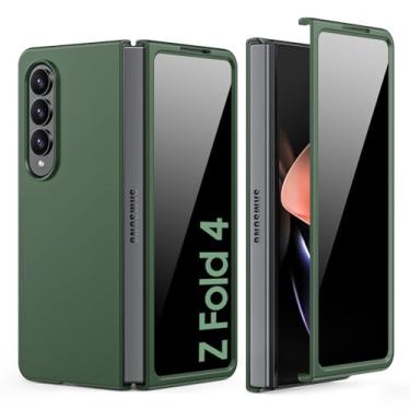 Imagem de Spugan Capa para Samsung Galaxy Z Fold 4 com proteção de tela frontal de privacidade, capa protetora de policarbonato rígido fosco slim fit à prova de choque capa protetora sem fio para Galaxy Z Fold