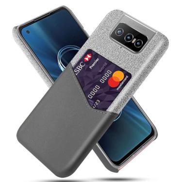 Imagem de Capa para Asus Zenfone 8 Flip,Tela e tampa de couro PU,Antideslizante,360°cobertura completa à prova de choque com 1 slot de cartão atrás,Prevenção de queda-Gray